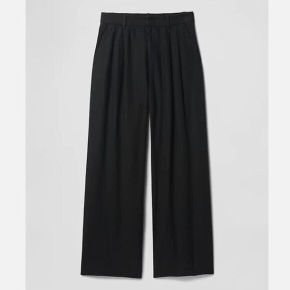 GAP 365 High-Rise Linen Rayon Trouser Pants 4P Black Size 4 PETITE #713998 RT$90 - Picture 8 of 8
